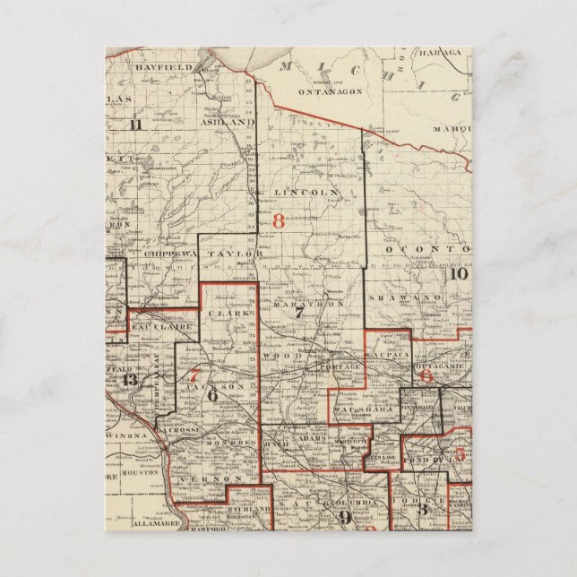 Carte du Wisconsin (Devant)
