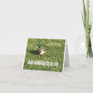 CARTE DUCK WADDLES EN PASSANT POUR DIRE JEUX ANNIVERSAIR
