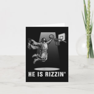 Carte Dunking Jesus Il Est Rizzin Basketball Pâques Chri