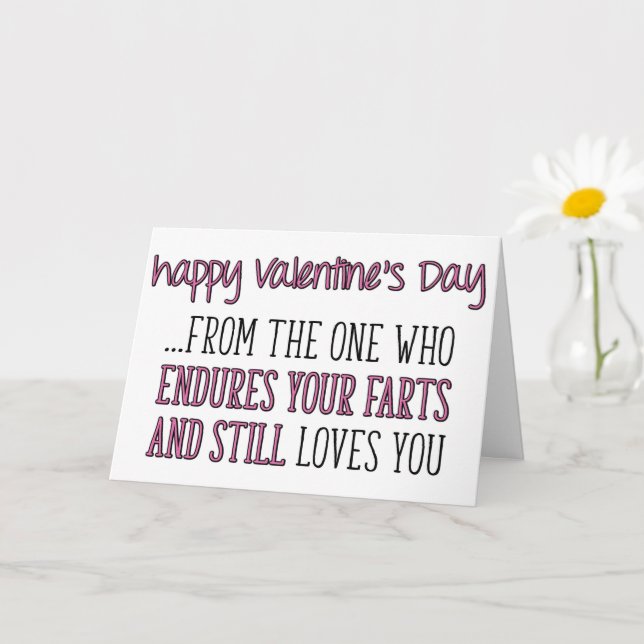 Carte Dure Your Farts, Funny Valentine's Day (Petite plante)
