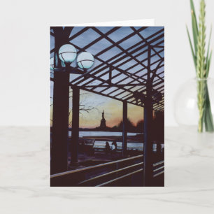 Carte Dusk à Freedom's Birthplace, Ellis Island Greetin