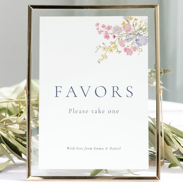 Carte Dusty Blue Script Favors Wedding Tabletop Sign  (Dusty Blue Script Favors Wedding Tabletop Sign)