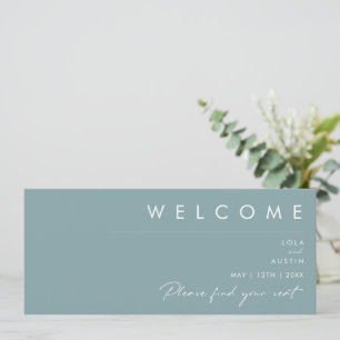 Carte Dusty Boho   En-tête du graphique de sièges bleus