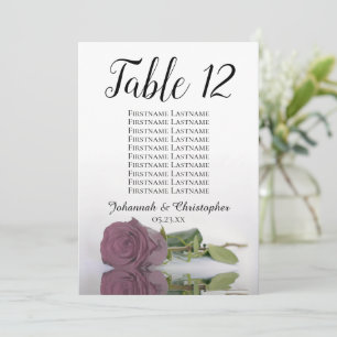 Carte Dusty Mauve Rose Mariage Tableau Siège Grande