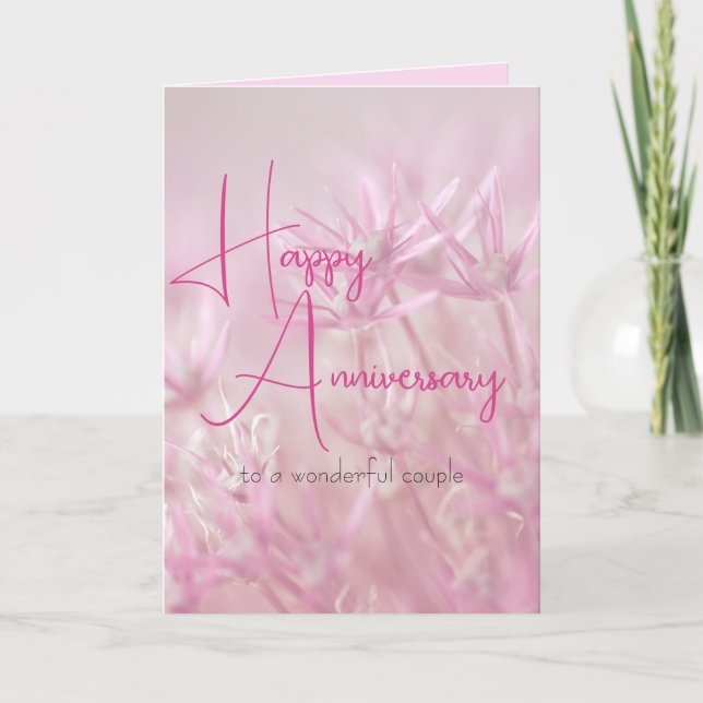 Carte Dusty rose Floral Arrière - plan Bonne Anniversair (Devant)