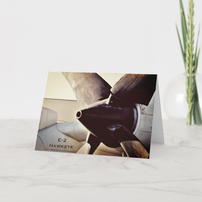 Carte E-2 Propeller Hawkeye Avion militaire Anniversaire (Devant)