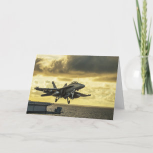 Carte Ea18 g growler fighter jet launching off carrier