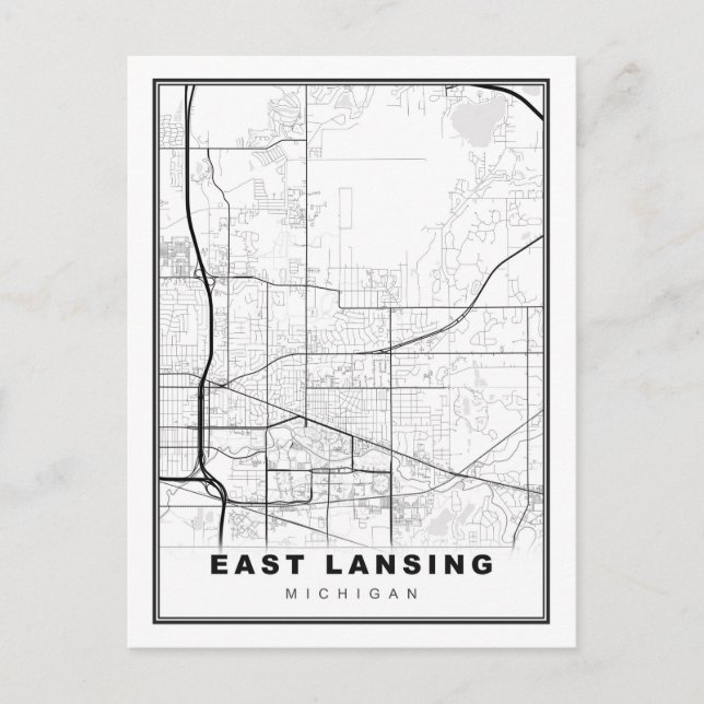 Carte East Lansing (Devant)