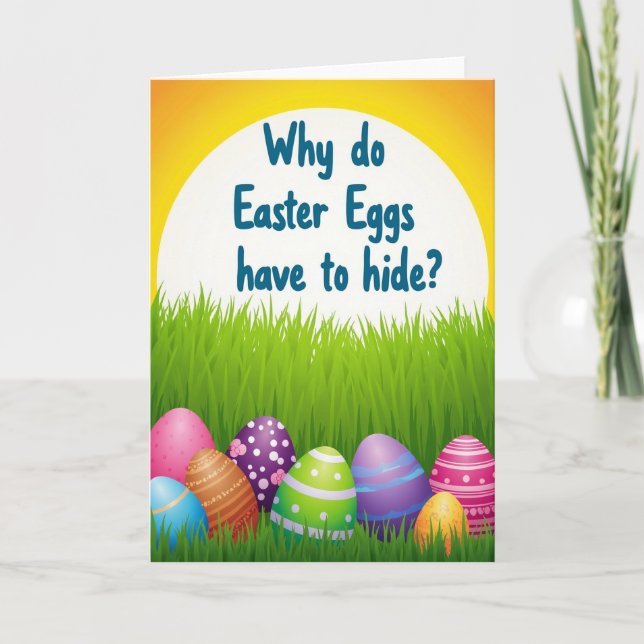 Carte Easter Egg Hide Seek Query Card (Devant)