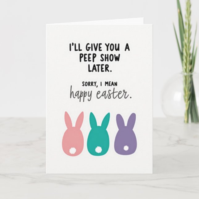 Carte Easter Peep Show Funny Card (Devant)
