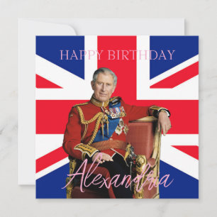 Carte Easy Custom Name King Charles III drapeau britanni