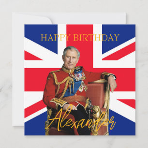 Carte Easy Custom Name King Charles III drapeau britanni
