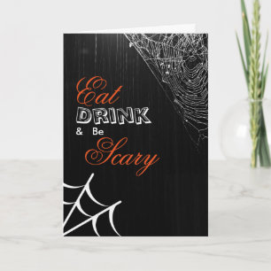 Carte Eat Drink & be Effrayant Halloween Spider Web Card