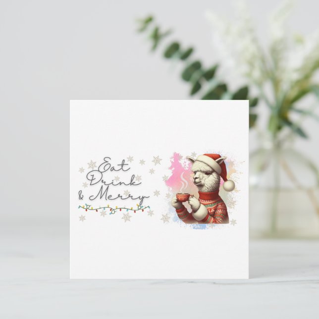 Carte Eat Drink & Merry Christmas Card (Debout devant)