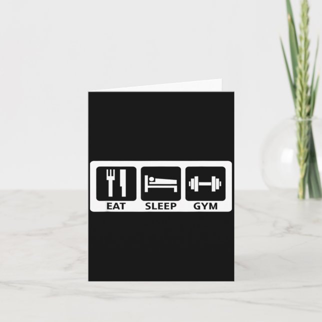 Carte Eat Sleep Gym Fitness Trainer Workout Gift  (Devant)