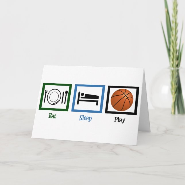 Carte Eat Sleep Jouer Au Basket (Devant)