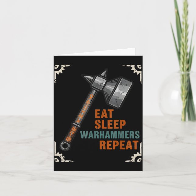 Carte Eat Sleeps Warhammers Repeats Tee For Men Women Bo (Devant)