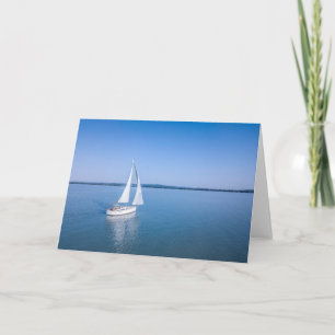 Carte Eau   Yacht au lac Balaton en Hongrie