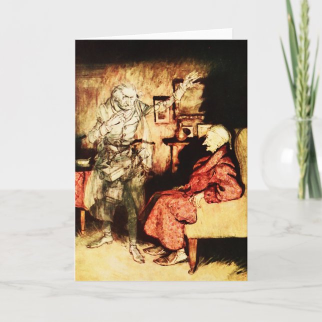 Carte Ebenezer Scrooge Noël Carol Vintage (Devant)