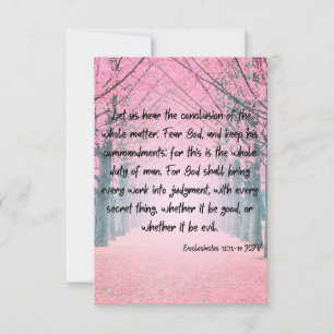 Carte Ecclésiaste 12:13-14 KJV Bible Verse Pic Greeting