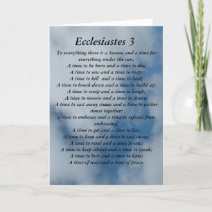 Carte Ecclésiaste 3 verset sur fond de ciel