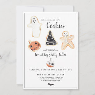 Carte Échange de biscuits   Fête de pâtisserie Halloween
