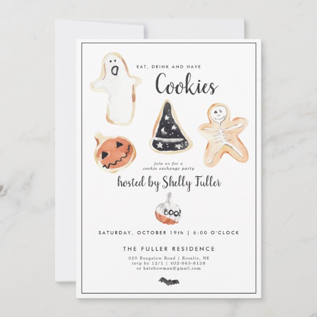 Carte Échange de biscuits | Fête de pâtisserie Halloween (Devant)