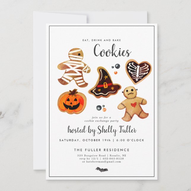 Carte Échange de cookies | Halloween Baking Party (Devant)