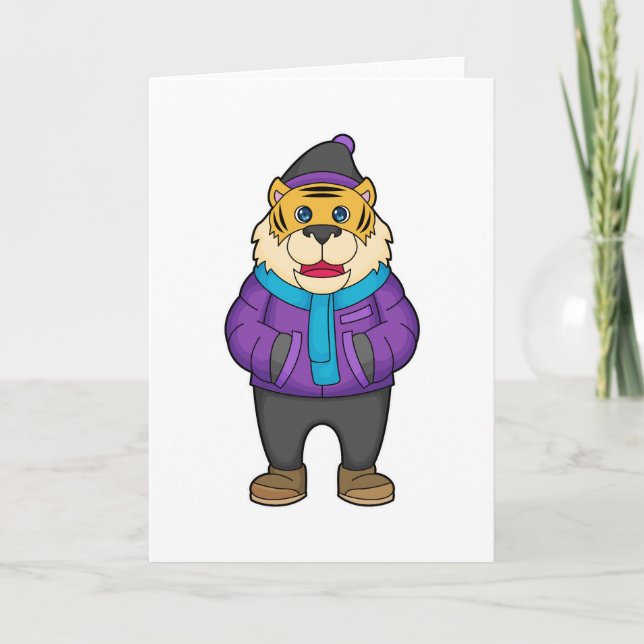 Carte Écharpe Tigre Bonnet (Devant)