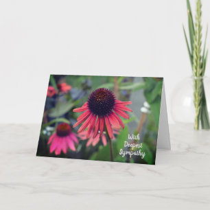 Carte Echinacée aux fleurs de cône rouge avec sympathie