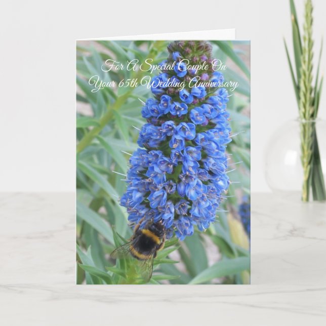 Carte Echium Personnalisé 65e anniversaire de Mariage (Devant)