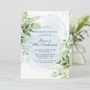 Carte Éclairée Dusty Blue Bridesmaids Luncheon Invitatio