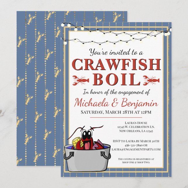 Carte Éclosion de poisson à crevettes Engagement Partie  (Devant / Derrière)
