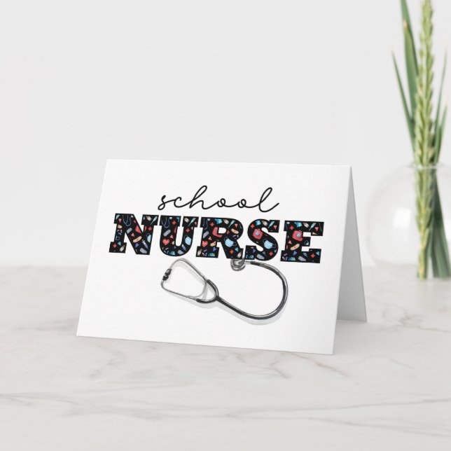 Carte École INFIRMIÈRE Appréciation à l'occasion de la J (Devant)