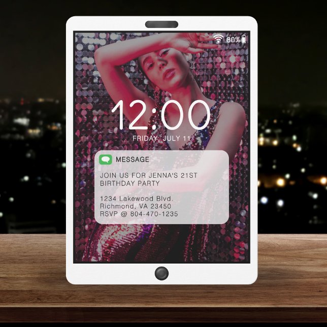 Carte Écran de verrouillage du téléphone portable Annive (Cell Phone Lock Screen Birthday Party White
)