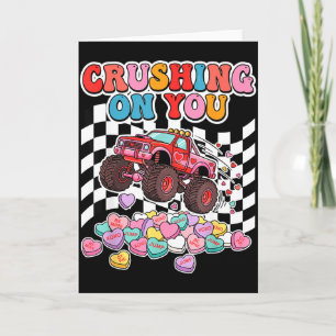 Carte Écraser sur vous Monster Truck Saint-Valentin Rétr