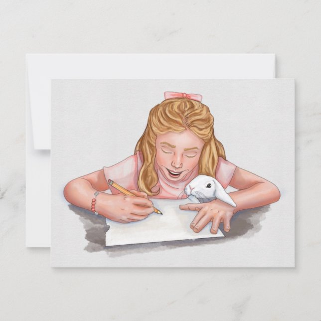 Carte Écriture avec animal de compagnie lapin papier/ori (Devant)