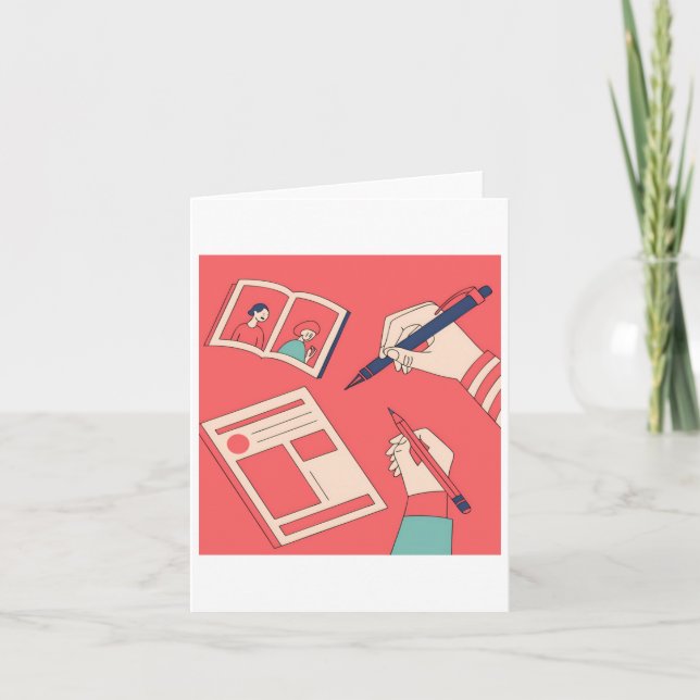 Carte Ecriture Colorful Art numérique expressif Illustra (Devant)