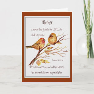 Carte Ecriture de la fête des mères chrétiennes Aquarell