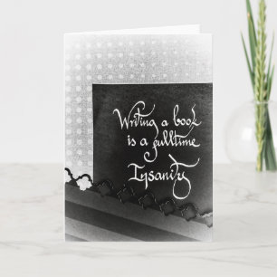 Carte Ecriture d'un manifeste d'auteur de livre noir et 