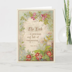 Carte Ecriture Fleurs Verdure Vintage Antique