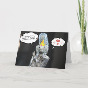 Carte Écureuil d'anniversaire, amour et baisers