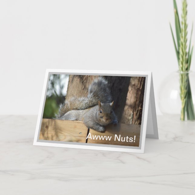 Carte Écureuil d'anniversaire de noix Personnalisé (Devant)