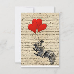 Carte Écureuil et ballons cardiaques