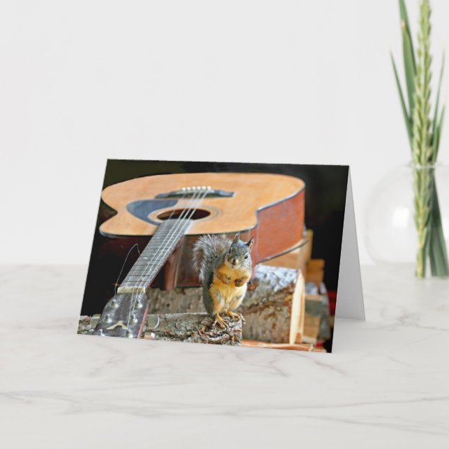 Carte Écureuil et guitare (Devant)