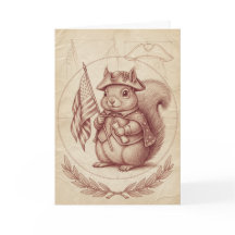Carte Écureuil Patriotique Renaissance Sanguine
