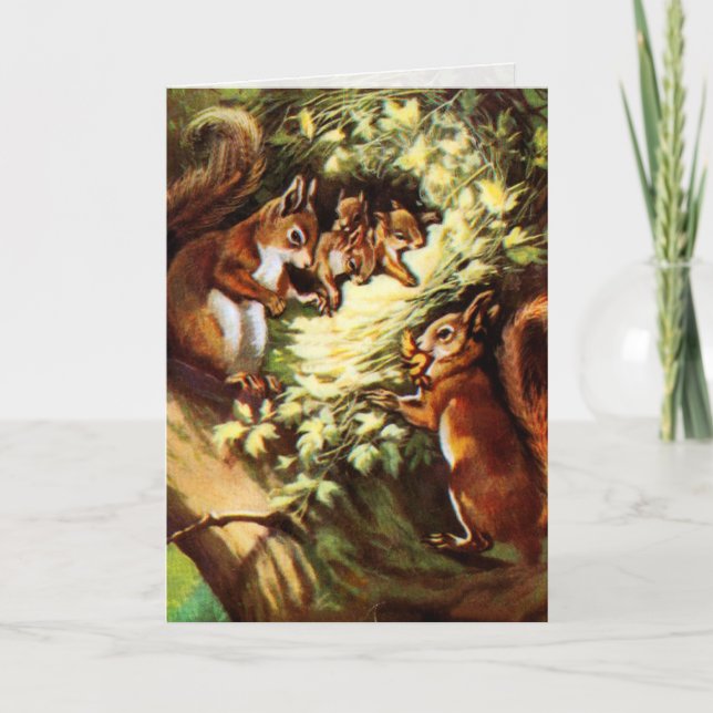 Carte Écureuils vintages (Devant)