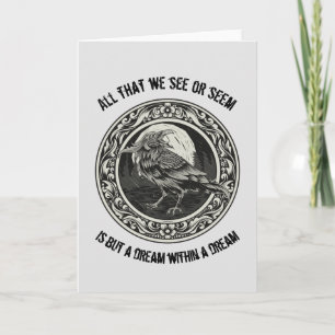 Carte Edgar Allan Poe Poète Auteur Dream Raven Médallion