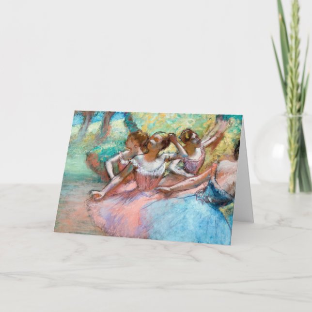 Carte Edgar Degas - Quatre Ballerinas sur scène (Devant)