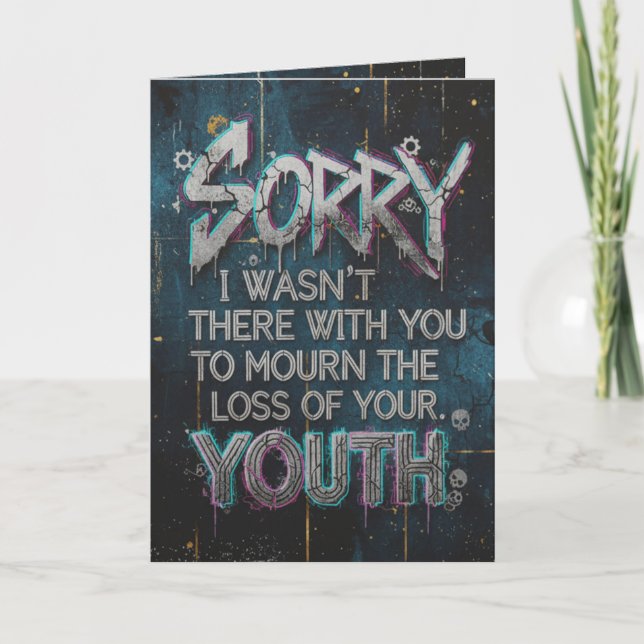 Carte Edgy "Mourn Your Youth" Funny Belated Birthday Car (Devant)